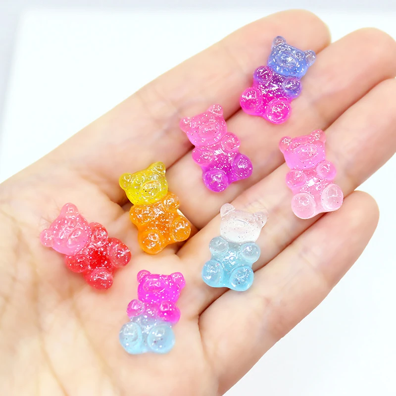 Kawaii Slime Additives Charms Resin Glitter Bear Candy Kit for Fluffy Clear Cloud Slime Clay Toy| | - AliExpress