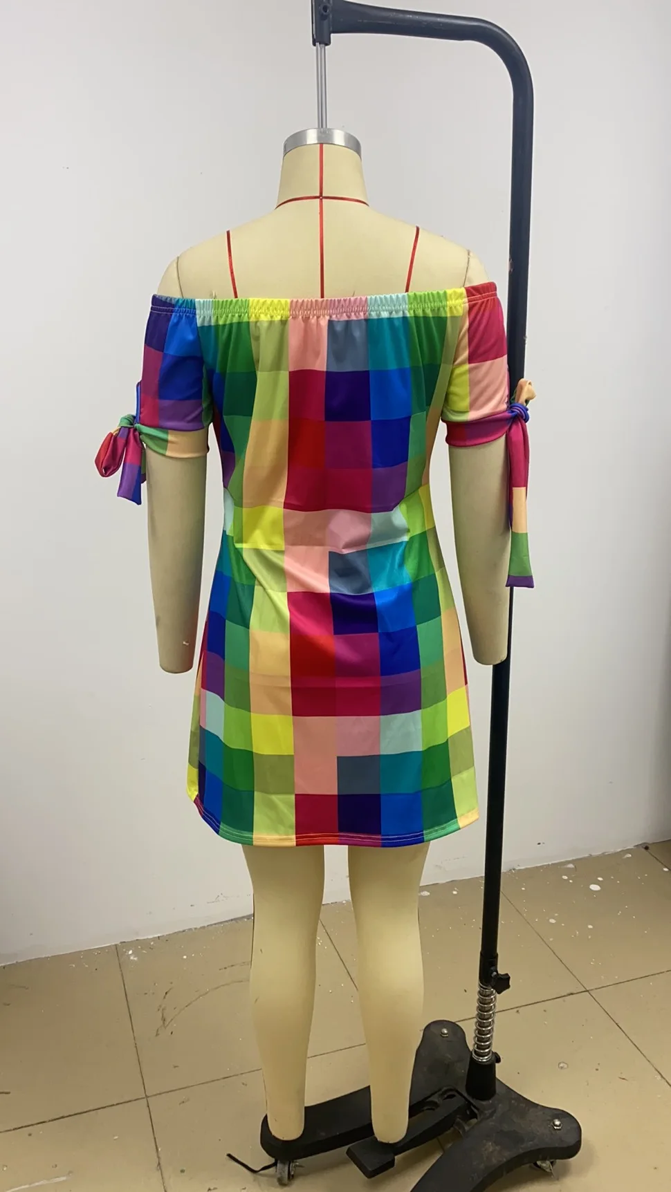 Vestido Estampado Sexy A La Moda Para Mujer, Vestido Acampanado De Manga Corta Con Hombros Descubiertos, Minivestidos Con Hombros Descubiertos Para Mujer - details 39