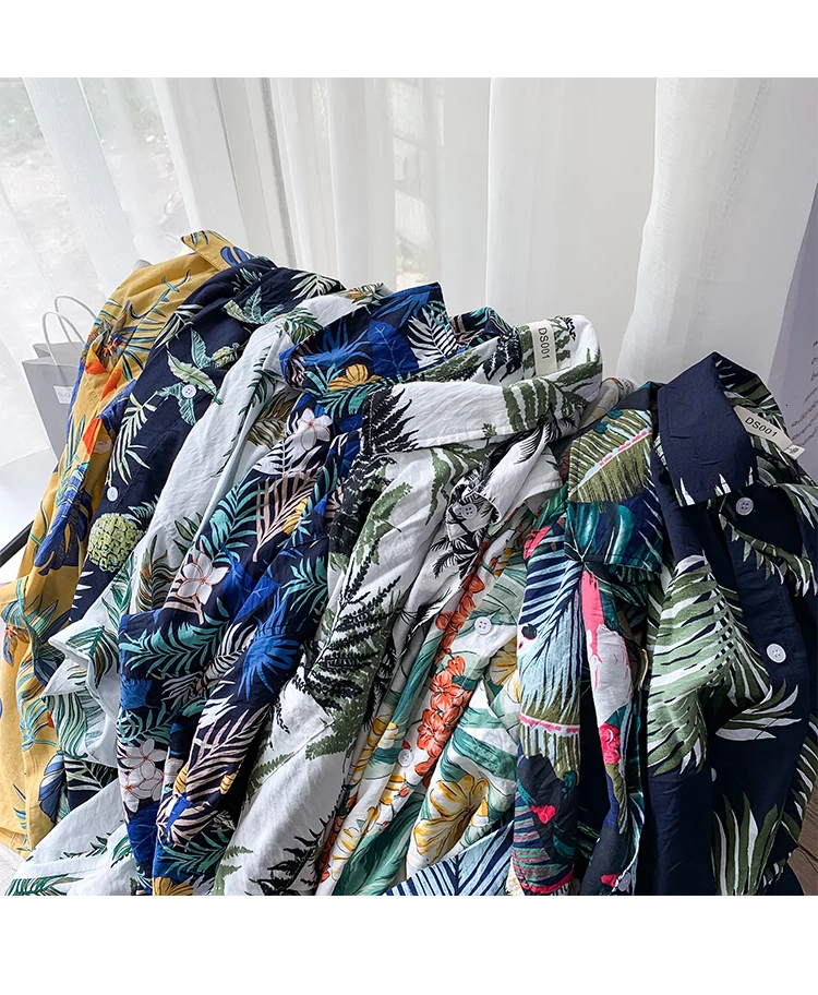 Privathinker Summer Men Casual Shirts Vintage Clothes Baggy Unisex Hawaiian Style Male Cardigan New Fashion Blouses Short Sleeve