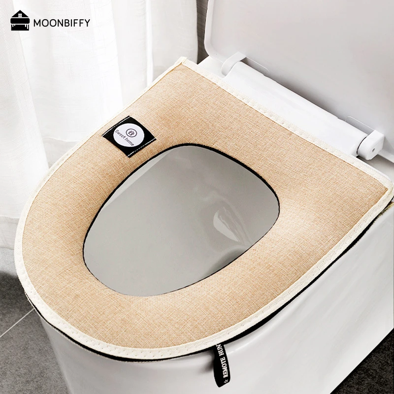Lovely Waterproof Toilet Mat with Zipper Multifunction Bathroom Accessories  Four Seasons Universal Washable Toilet Seat Cover
