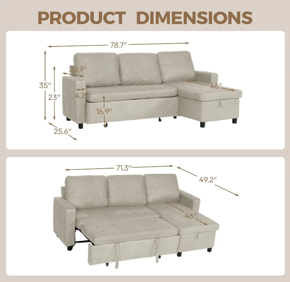 Convertible L-Shaped Sofa 6