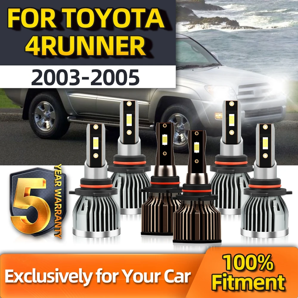 

TEENRAM 6x 9006 9005 9006 Fog Light High Low 16000LM 100W CSP Plug-N-Play Bright Kit LED For Toyota 4Runner 2003 2004 2005