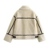 2024 RARF Autumn New Women's European and American Style Artificial Fur Effect Motorcycle Jacket Coat with Fur Integration 2