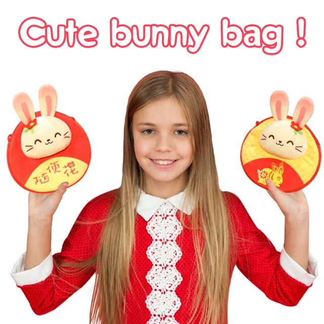 Sac à dos lapin chinois, nouvel an, Festival de printemps, enveloppe rouge,  porte-monnaie, jouets en peluche, cadeau pour enfants, 2023 - AliExpress