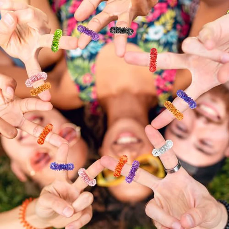 24 Anelli Sensoriali Fidget Per Bambini – Giocattoli Antistress Silenziosi Per Dita, Autismo E ADHD