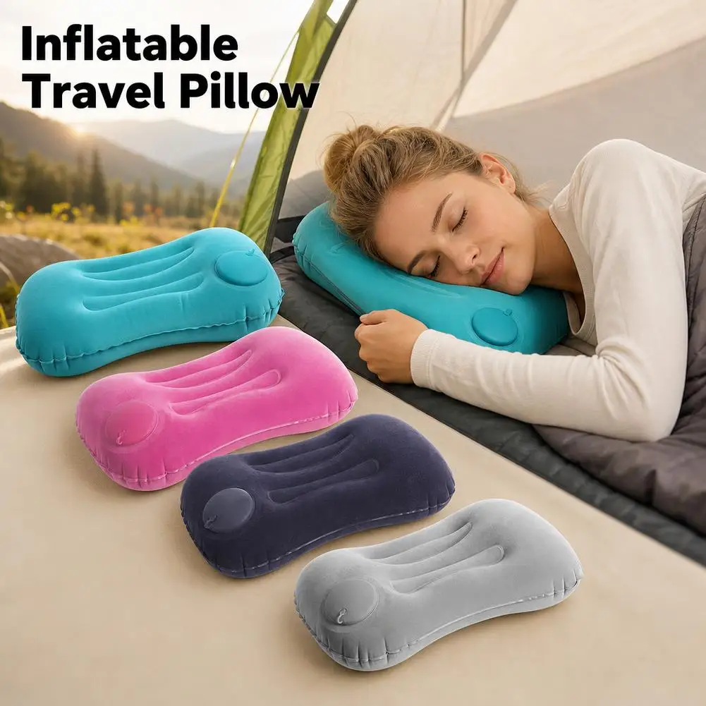 Portable Inflatable Travel Cushion: Comfortable Air Pillow for Camping, Beach, Pool, Backrest & Headrest