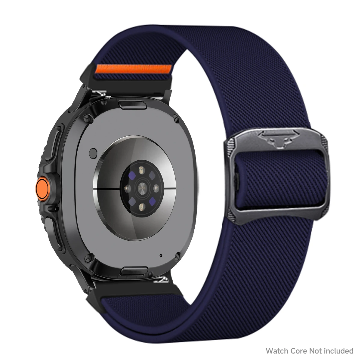 Nylon Elastic Sport Band in Midnight Black - Versatile Adjustable Strap Bracelet