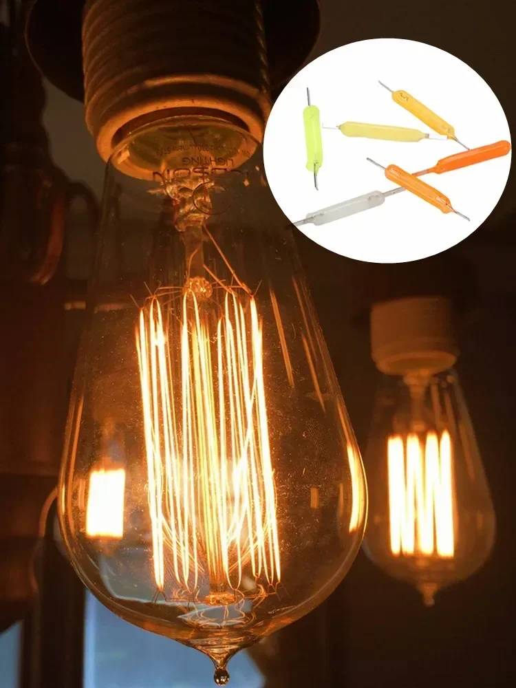 20PCS Per Box Multicolour 3V COB LED Filament 3V Edison Bulb Lamp Parts Incandescent Light Diodes Accessories Holiday Lighting