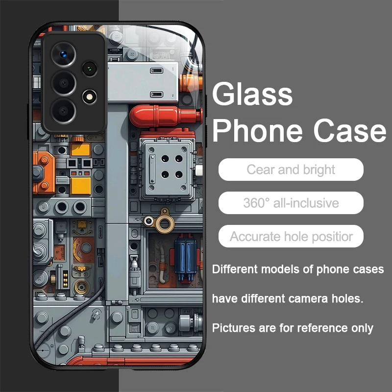 Creative Mechanical Circuit Board Glass Phone Case Cover