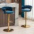 Gold Bar Stool Set of 2, Velvet Swivel Woven Barstools, Height Adjustable Counter Stools with Hollow Back, Upholstered Modern