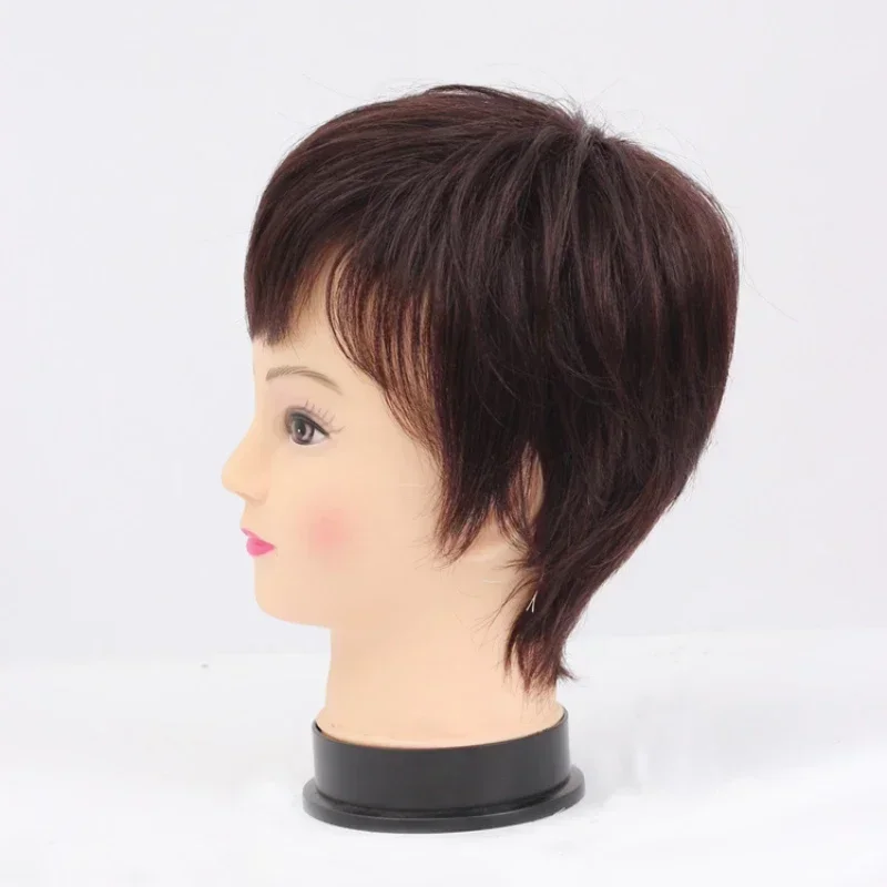 Parrucca corta e diritta in capelli umani per donne asiatiche di mezza età e anziane, parrucca naturale realistica che aumenta rapidamente il volume dei capelli - immagine 5