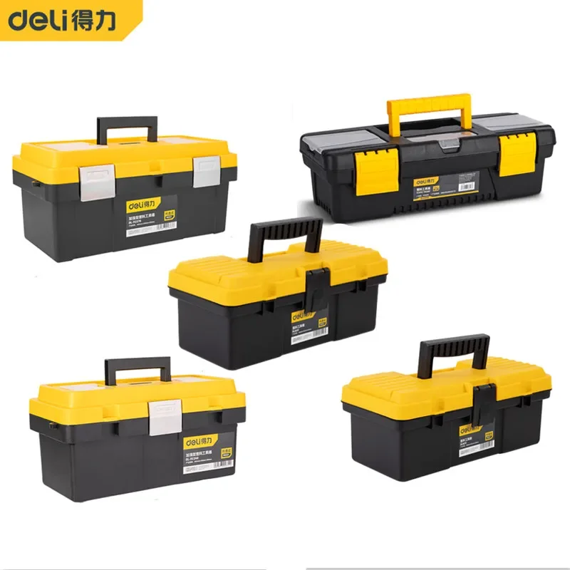Storage Box Deli 1 Pcs Multiple Specifications Double Layer With Handle Multifunctional Portable