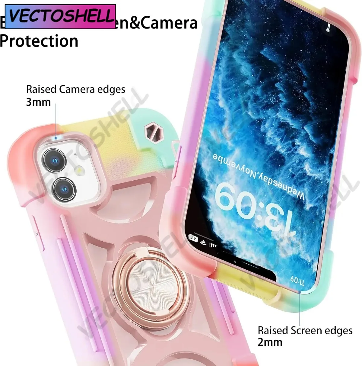 Luxury Heavy Duty Ring Holder Lanyard Phone Case - Armor Cover