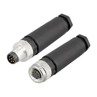 5/10PCS M8 3/4/5/6/8Pins Sensor Connector Non-Welding Waterproof  IP68 Straight Male&Female Plug Screw Threaded Coupling 3 4 Pin 4