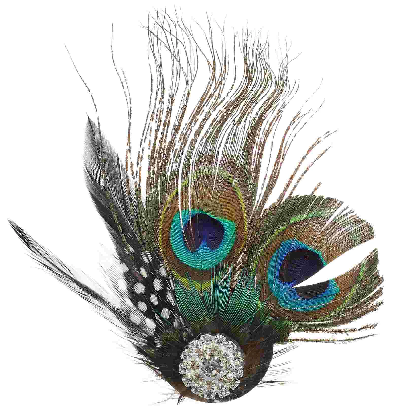 

U154-1 Beautiful Peacock Decor Hair Clip Pin Rhinestone Bobby Pins Vintage