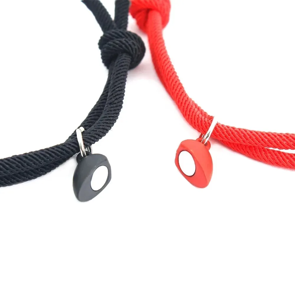 2 Pieces Set  Love Magnetic Couple Bracelet Best Friend Party Fashion Elegant Silver Color Heart CharmValentine's Day Gift