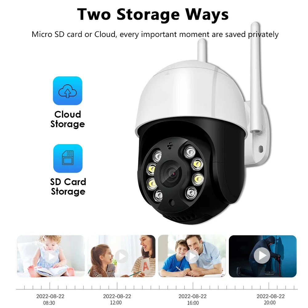 8MP PTZ WiFi IP Camera 4K AI Human Detection Color Night Vision Audio Video Sur