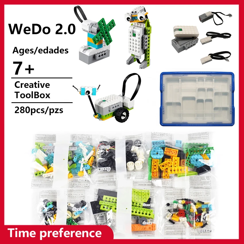 AQUARYTA 276Pcs Building Block Brick Technical Gears Axle Connectors Parts Compatible 45300 WeDo 2.0 Children\'s Programming Toys