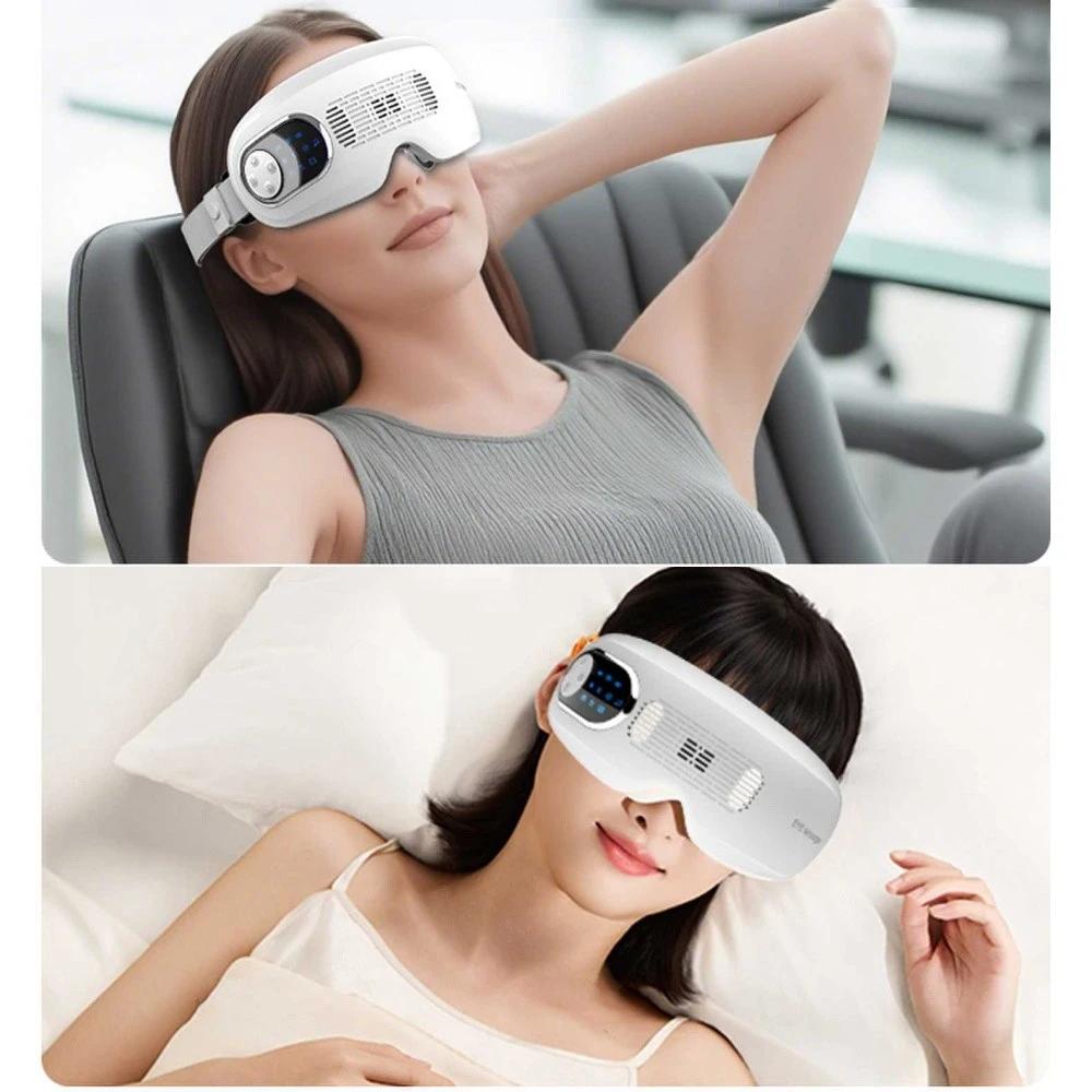 Eye Massager for Migraines Vibrating Hot&Cold Mist Eye Acupoint Massage Mask Relieve Stress Eye Care Device for Improve Sleep
