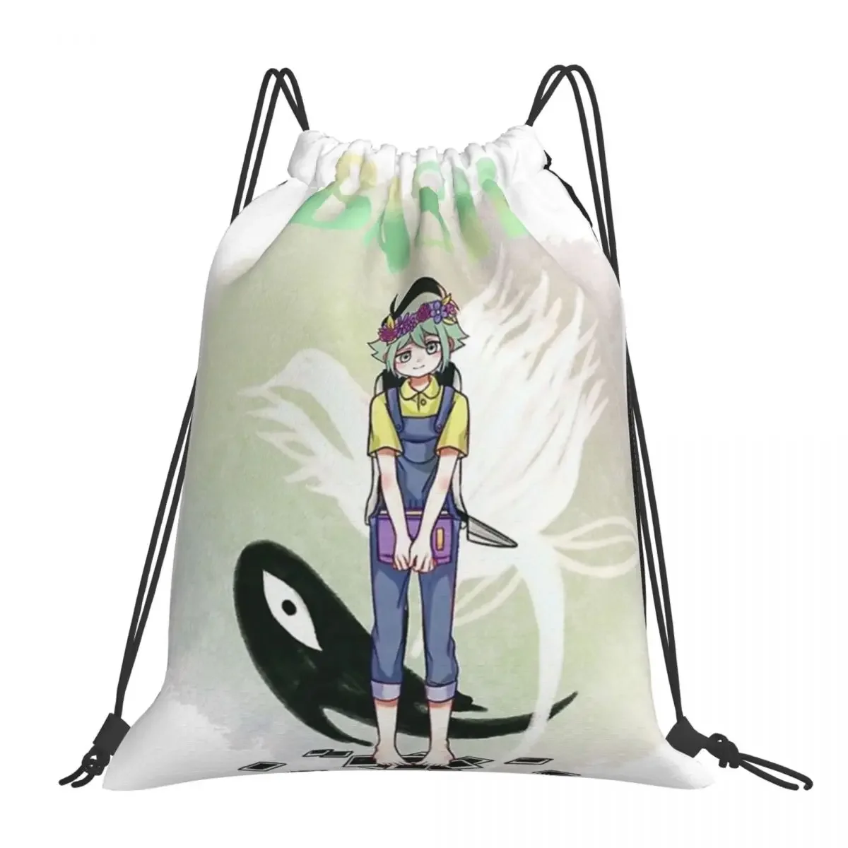 

Omori Anime Video Game Backpacks Portable Drawstring Bags Drawstring Bundle Pocket Sports Bag Book Bags For Man Woman Students