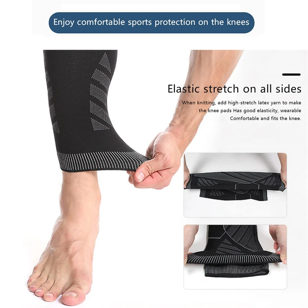 2 Pairs Sports Professional Long Knee Pads Compression Sleeves