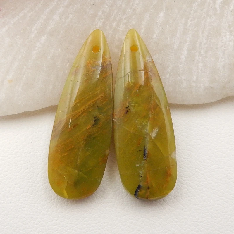 

Semiprecious stone jewelry,wholesale gemstone.Yellow Opal Earrings Bead,Fashion Jewelry,28x10x5mm3.9g