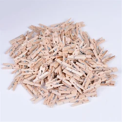 50 X Mini 2.5cm Small Clothespin Natural/Colorful Wood Miniature Clip Art Crafts