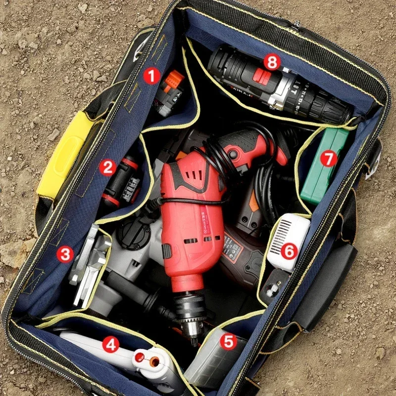 Multifunctional Tool 1680D Oxford Electrician Bags Waterproof  Wear-Resistant High Capacity Storage SWF Tool Kit Gift Package 2