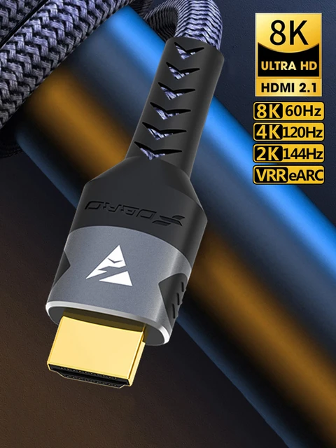 HDMI 8K Cable 8K/60Hz 4K/144Hz HMDI 2.1 Weave Cable 48Gbps For HDTV  Splitter Switcher PS5 Ps4 Projector eARC Dolby Vision UHD - AliExpress