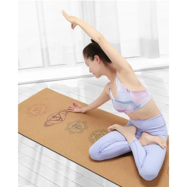 1-5mm Eco-Friendly Cork TPE Yoga Mat Recycled Non-Slip Printed Fitness Mat