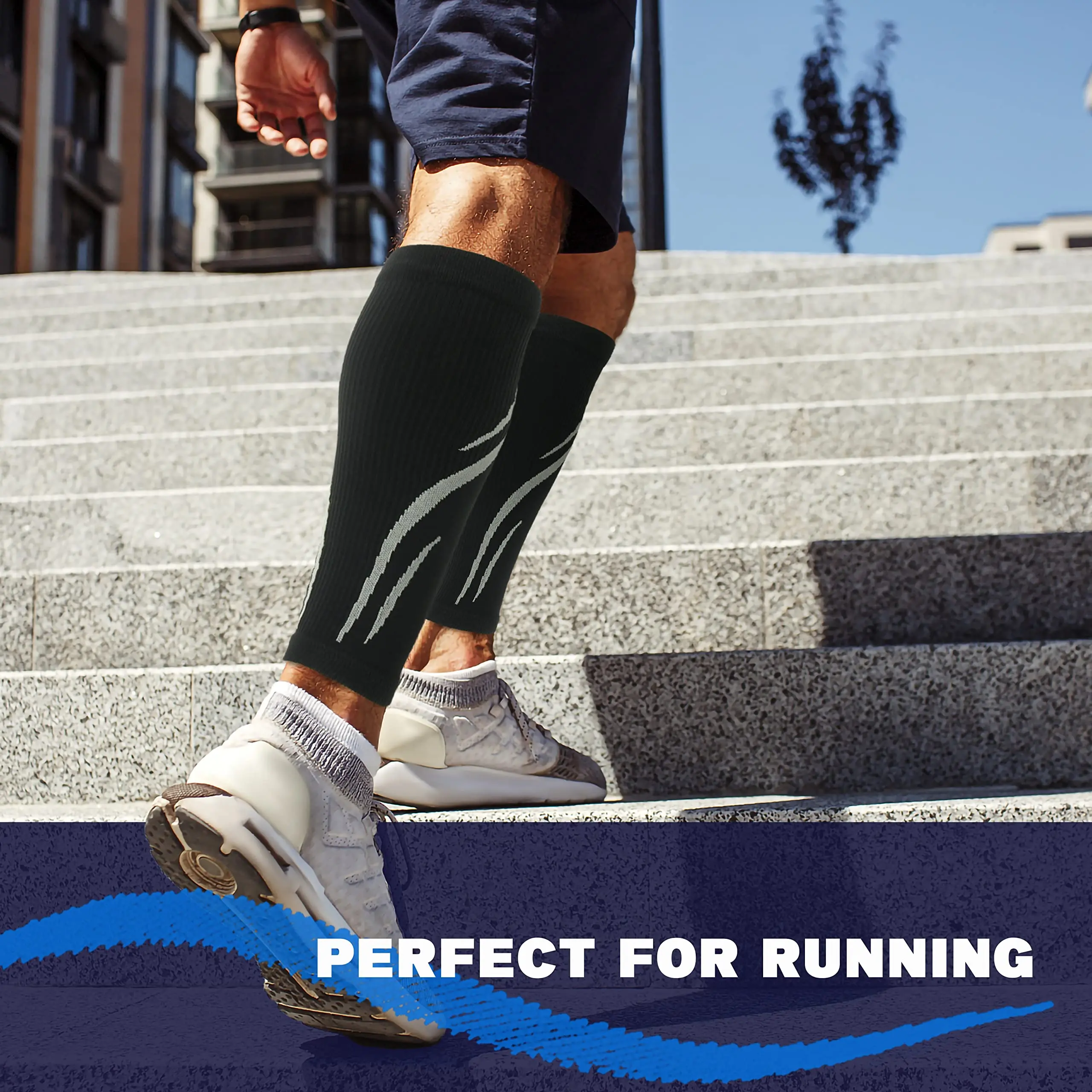 Calf Compression Sleeves Men & Women (20-30 mmHg) Leg compression Sleeve Footless Compression Socks 1 Pair