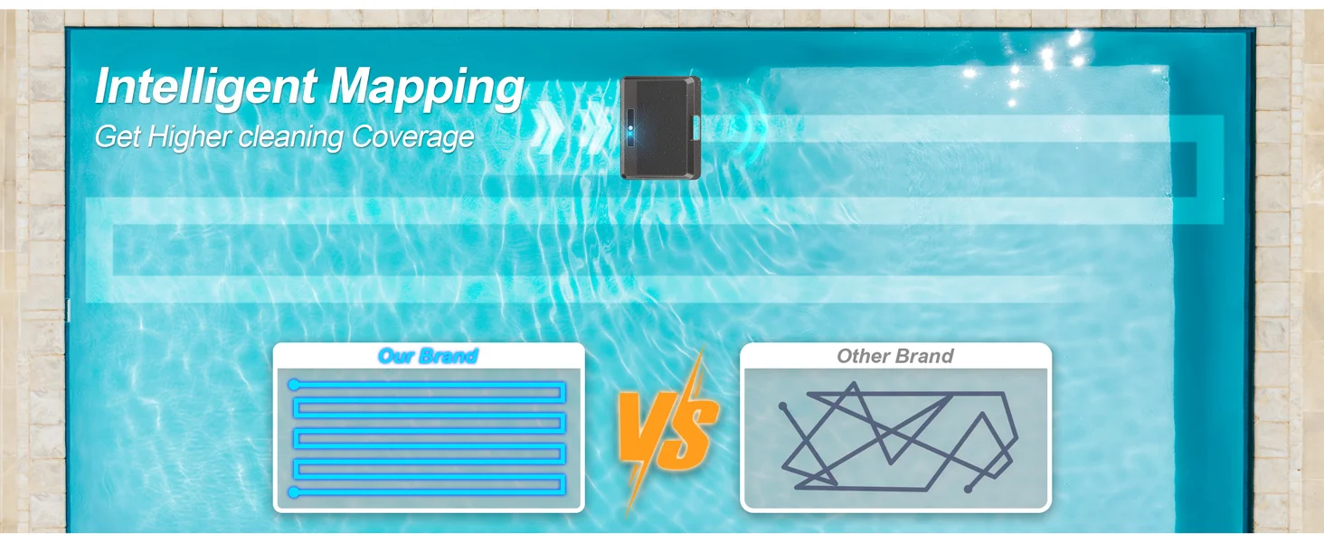 solar robotic pool cleaner in use