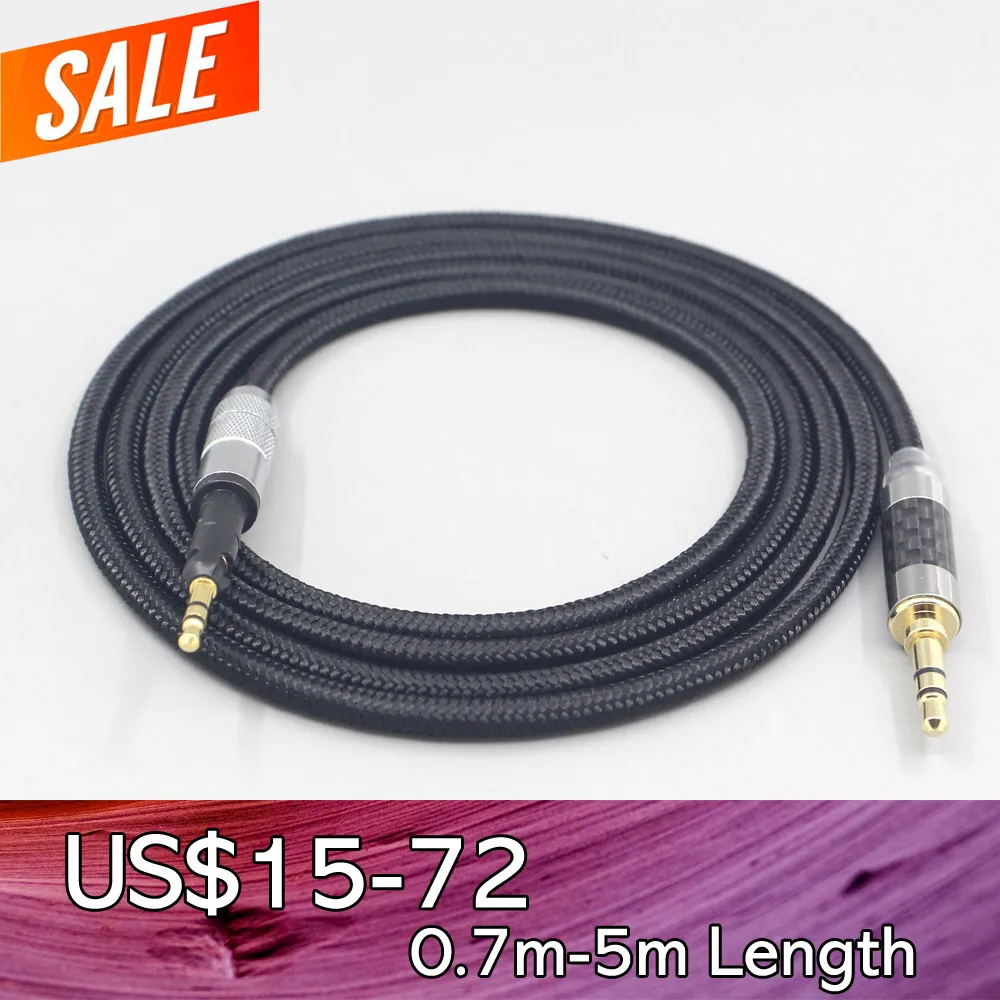

LN007525 Super Soft Headphone Nylon OFC Cable For Sennheiser HD6 HD7 HD8 MIX DJ HD595 Earphone Headset