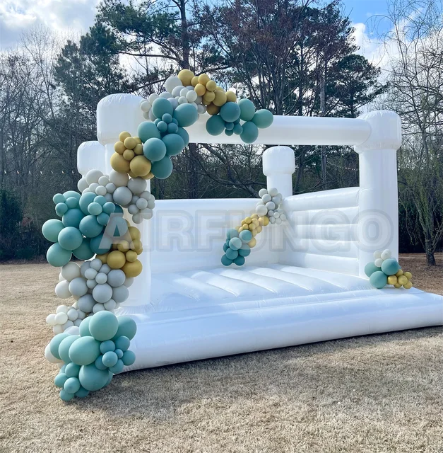 Inflatable White Bounce House PVC Inflatable Bouncy Castle/Moon Bounce House/Bridal Bounce Wedding Bounce House White 2