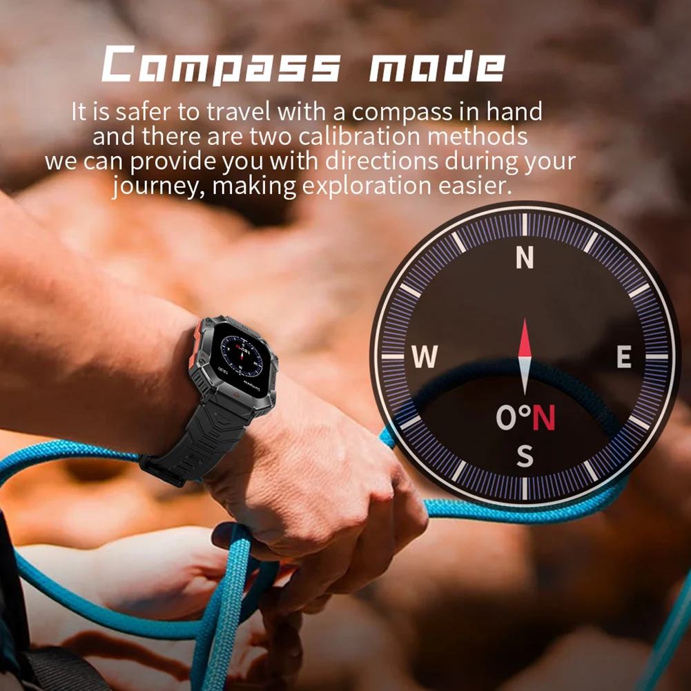 KR80 Fitness Tracker Smartwatch Barometric Inch Screen 107 Sport Modes