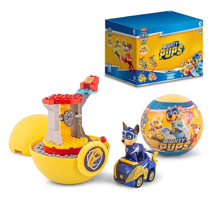 Paw Patrol Large Twisted Egg Toy Set Building Block Mighty Pupps Chase Marshall Super Patrol Car Torre Di Guardia Giocattolo Per Bambini Regalo
