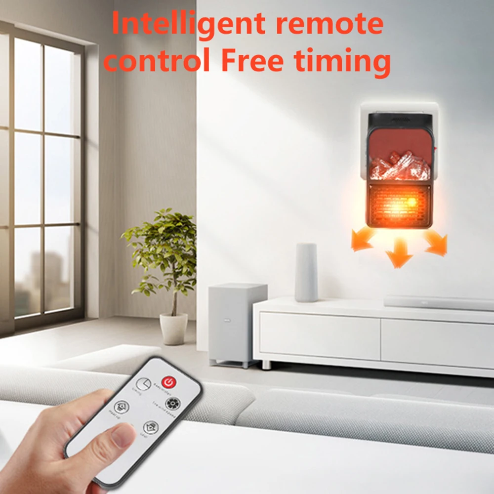 1000W Electric Wall Heater Fan Portable Room Remote Timing PTC Heating  Warmer Machine for Home Winter Bedroom Radiator Camping