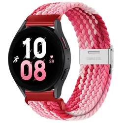 Versatile Nylon Strap with Magnetic Buckle and Metal Adjustment for 20mm (Strawberry)
