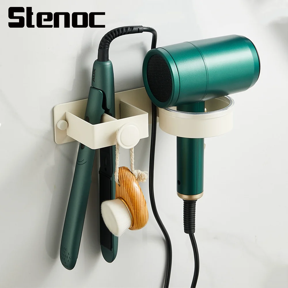 Wall Mount Hair Dryer Bracket Hair Dryer Holder Self Adhesive Stickers Space Aluminum Curling Iron Holder Air Blower Rack storage rack,hair dryer holder,hair tool holder