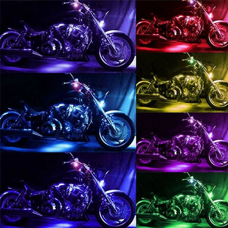 Universal LED Car Motorcycle Decorative Ambient Lamp 5050 SMD APP Sound Control RGB Moto Atmosphere Light Moto Strip Lamp Kit