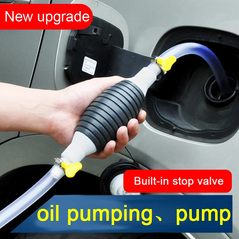 Car Universal Fuel Saver Fuel Hand Pump High Flow Siphon Portable Manual Car Transfer for Gas Gasoline Petrol Diesel Oil Liquid