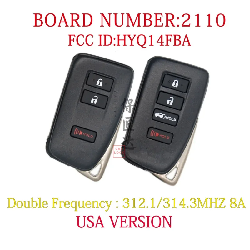 

BaoJiangDd car key Fit for LEXUS NX200 NX300 NX200T NX300T NX450H LX570 keyless Smart Remote key 2110 Board Fccid HYQ14FBA