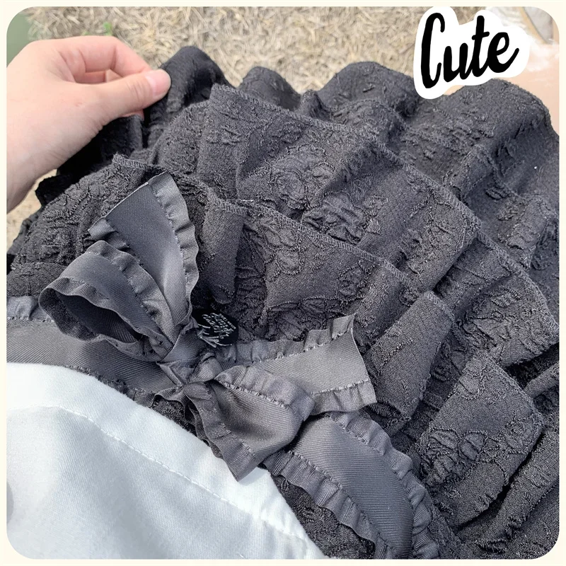 Japanese Style Kawaii Lolita Mini Skirt Women Gothic High Waist Ruffle Tiered Skirts Sweet Girly Summer Harajuku Y2k Short Skirt - Image 5