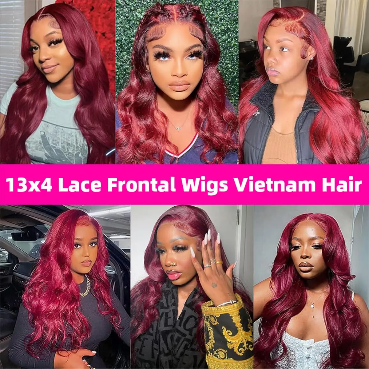 Burgundy Lace Front Wigs Human Hair 13x6 180 Density 99J Body Wave Lace Frontal Human Hair Wigs 100% Pre Plucked 30 Inch 5x5 4X4