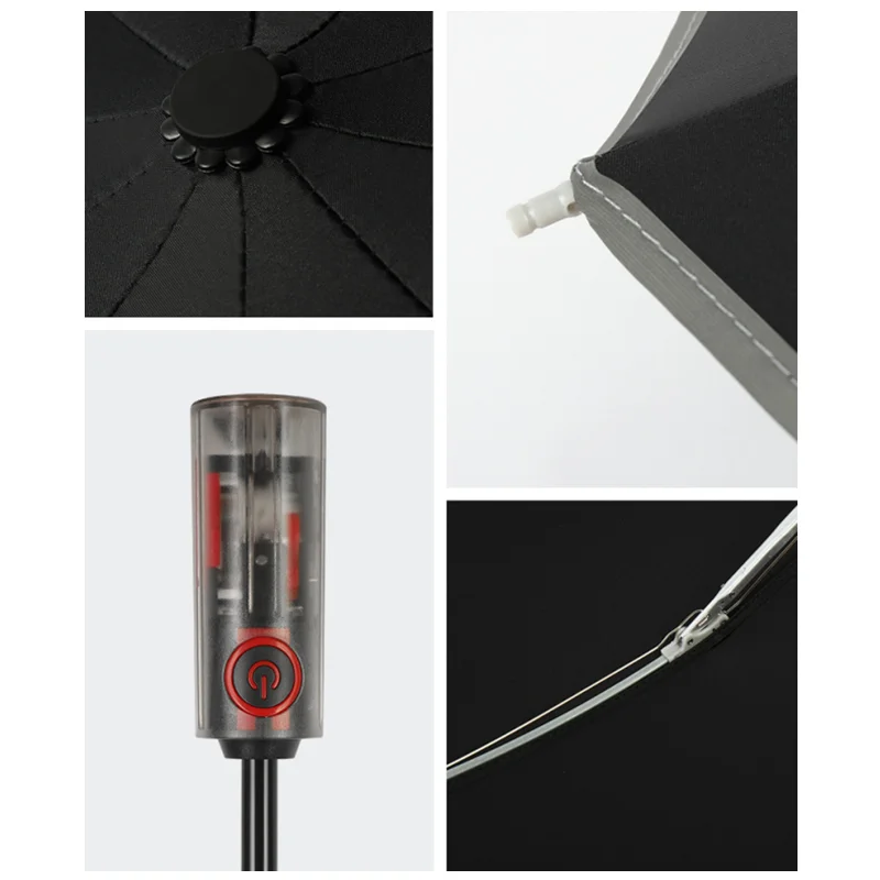 Women Umbrella Transparent Handle With Reflective Strip 230T Large Strong Parasol For Car Men Bumbershoot For Xiaomi