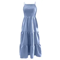 Women Summer Maxi Dress Casual Boho Sleeveless Summer Dresses For Women 2022 Beach Strap Smocked Tiered Long Dresses vestidos - Image 5