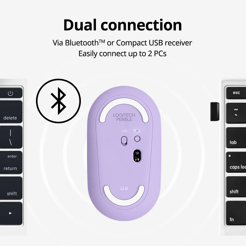 Logitech PEBBLE Wireless Bluetooth Mouse Dual Mode Mute Office Mouse Girls Compact Portable Laptop Ipad Tablet wireless mouse