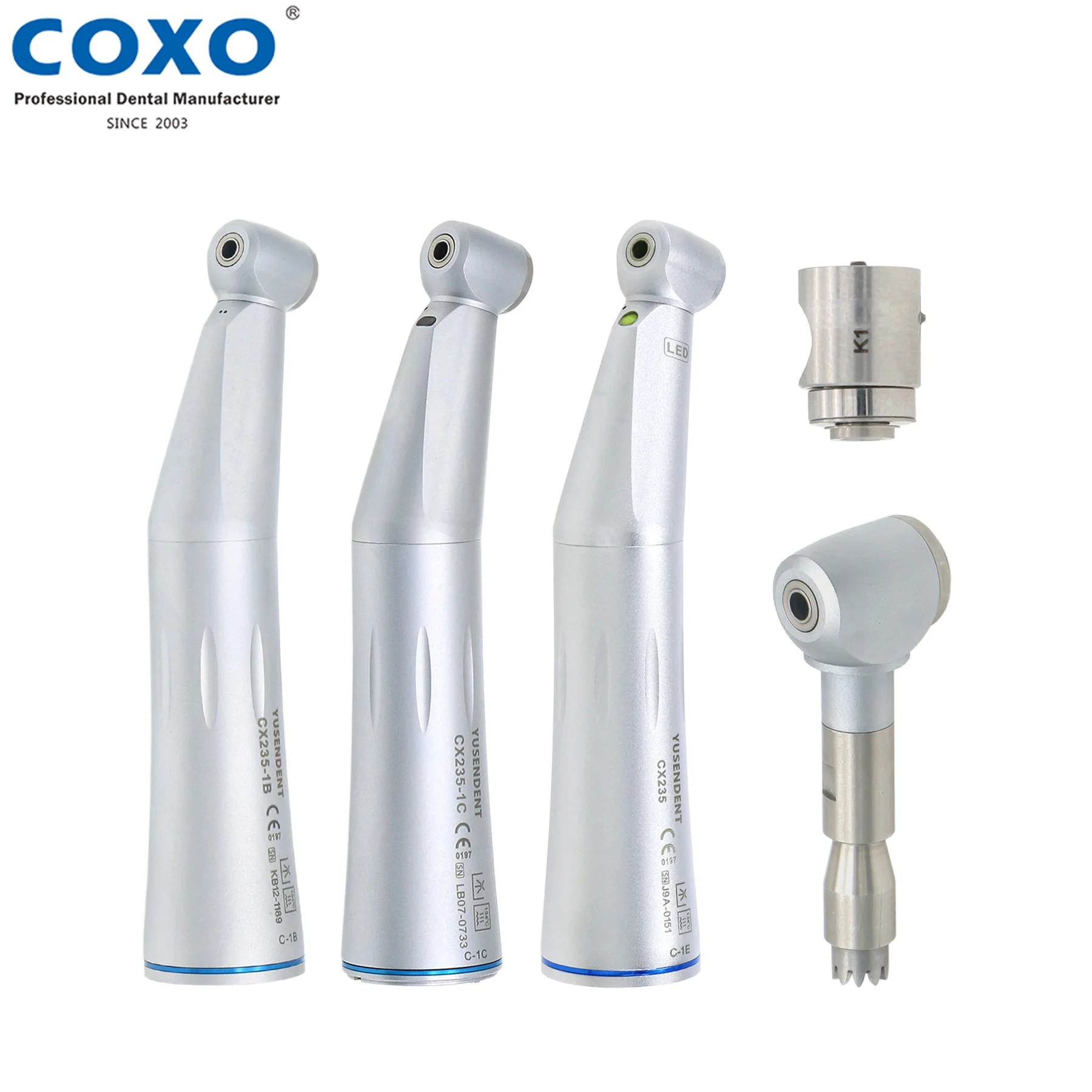 

COXO YUSENDENT Dental Low Speed Fiber Optic Inner Water Contra Angle Handpiece Spare Head/Air Rotor CX235 fit KAVO NSK