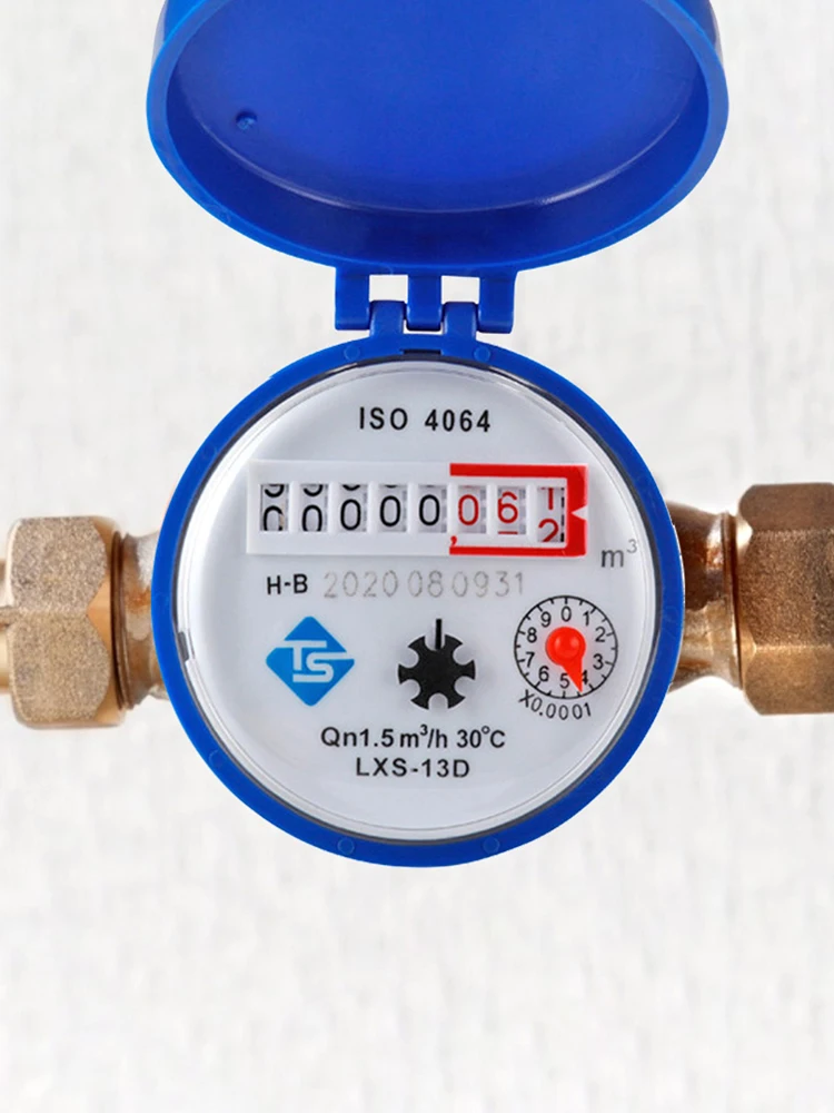 스마트 워터 계량기 디지털 디스플레이 포인터, 유량 측정 기기, 구리 피팅 포함, 가정용 측정 도구