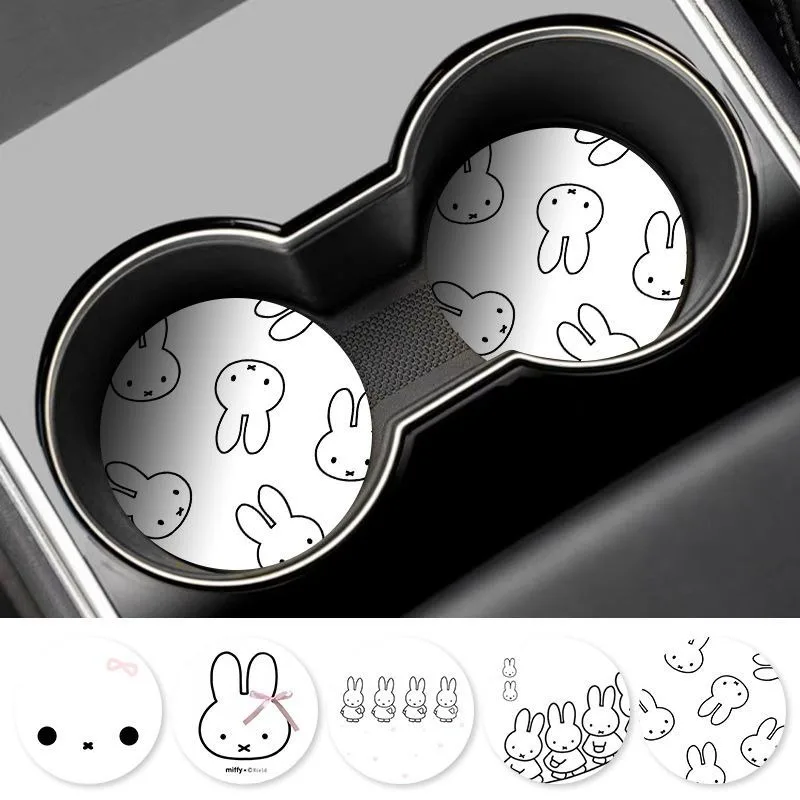 Miffy Rabbit Print Cute Coaster - Exquisite, Fashionable, Non-Slip Car Decoration